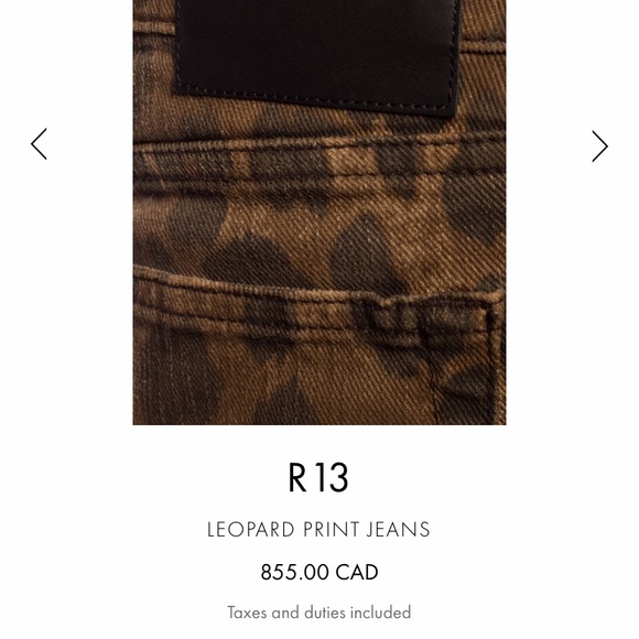 R13 leopard print skinny jeans size 25 - Picture 2 of 8